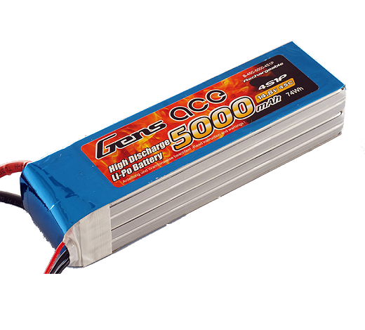 باتری لیتیوم پلیمر ۴ سل Gens Ace 5000mah-45C